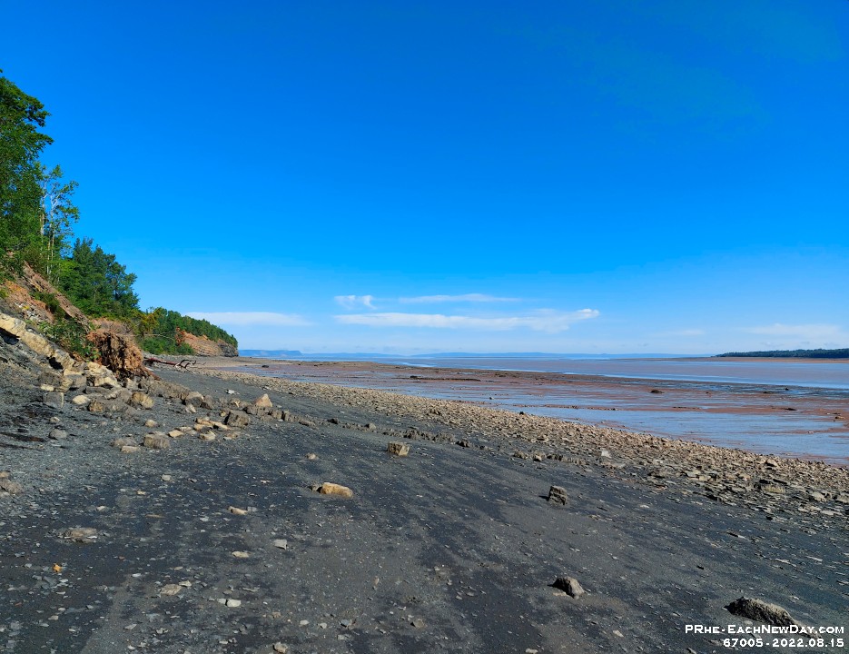 67005RoCrLe - Walking on the shale and slate on Blue Beach at low tide, Hantsport, NS